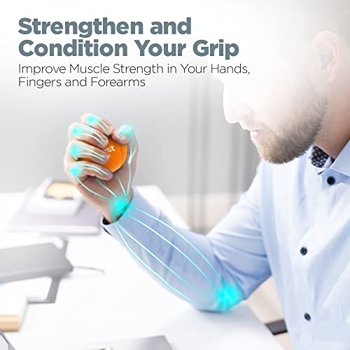 Hand Stress Ball - Medium Gray Stress Reliever & Hand Exercise