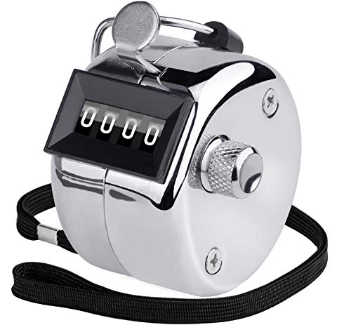 4-Digit Handheld Tally Counter - Durable Metal Mechanical Clicker - 1 Pack