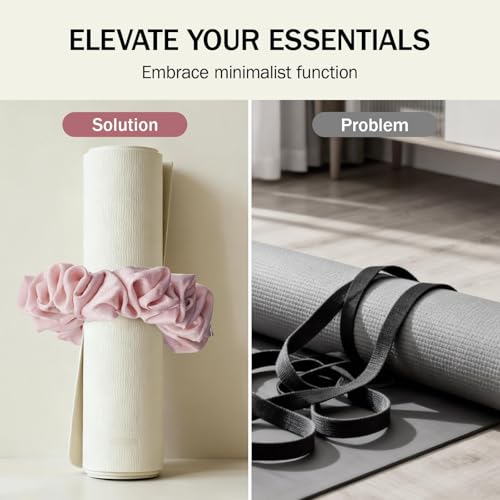 Yoga Mat Scrunchie - Stretchable Velvet Fabric - Pink