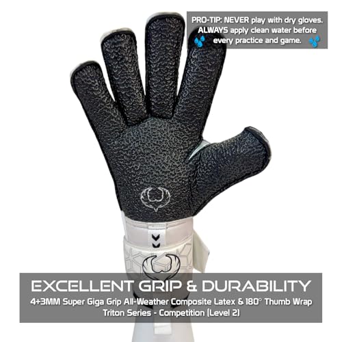 Renegade GK Triton Polaris Goalie Gloves - Adult & Youth, 3 Styles, Level 2 - Pro-Tek Fingersaves & Super Grip