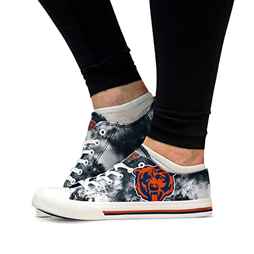 Chicago Bears Tie Dye Low Top Canvas Sneakers for Women
