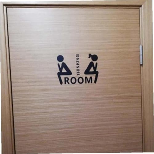 Thinking Toilet Decals Wall Decor, Funny Removable Thinking Room Ladies Gents Stickers Mural for Washroom Bathroom Wc Sign Home Decoration