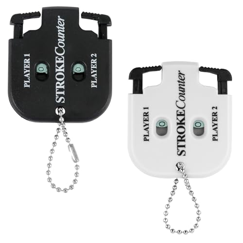 Mini Golf Stroke Counter - 2 Player Score Keeper - White and Black
