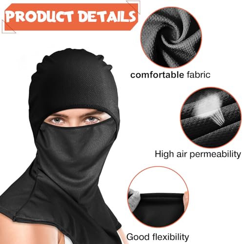 Syhood Black Summer Balaclava Face Cover - 6 Pack