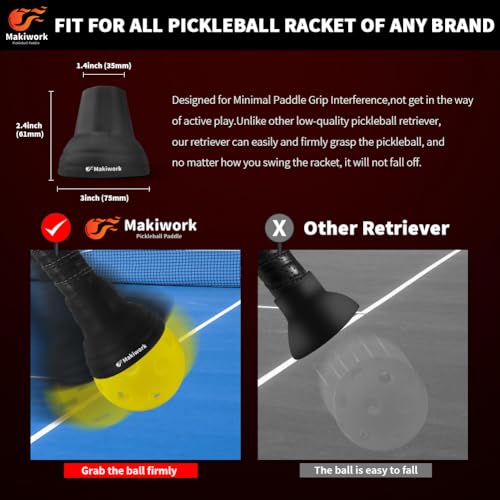 Pickleball Ball Retriever - Silicone Grabber and Picker, 2 Pack