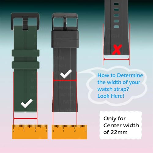 22mm Silicone Watch Strap Loop Fasteners - Black - 10 Pack