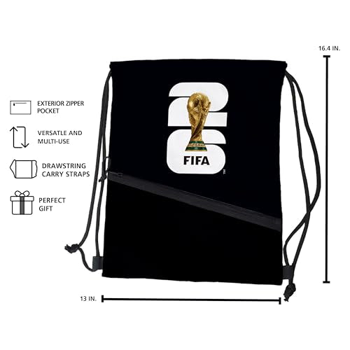 FIFA World Cup 2026 Drawstring Backpack - Black with Logo