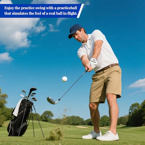 White 20 Pack 41mm Foam Golf Balls with Tees – Limited Flight Realistic Feel Indoor/Outdoor Practice