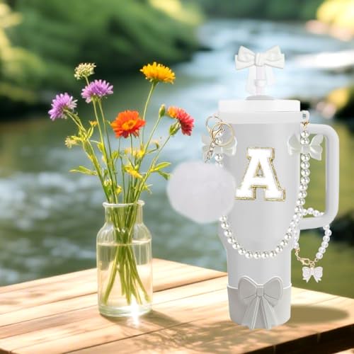 10PCS Tumbler Accessories Set for Stanley Cup 30 & 40oz - White/K