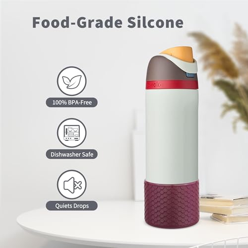 Silicone Protective Boot for Owala 24 oz Water Bottle - Wine Red