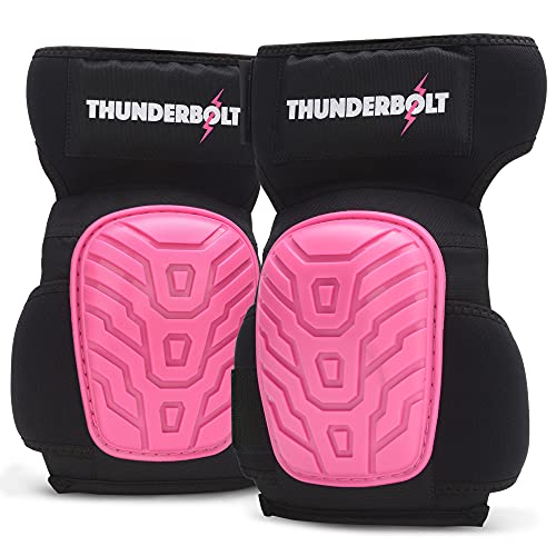 Thunderbolt Knee Pads for Women for Work for Flooring, Gardening, Cleaning, Tile Work, with Comfortable Gel Cushion and Anti-Slip Straps