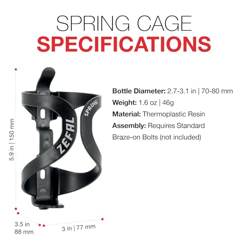 Lightweight Thermoplastic Water Bottle Cage - Black