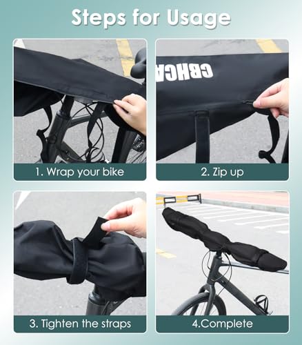 2 Pcs Waterproof Handlebar Cover for E-Bike Transport Protection - Black, 35.8x9 Inches - CBHCARCAR CBT-003