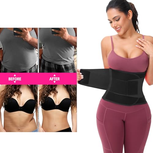 Waist Trainer Belt for Women & Men - Small Black Shaper Trimmer