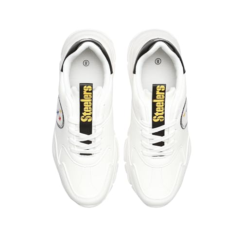 Pittsburgh Steelers Chunky Sneakers - White Glitter Big Logo
