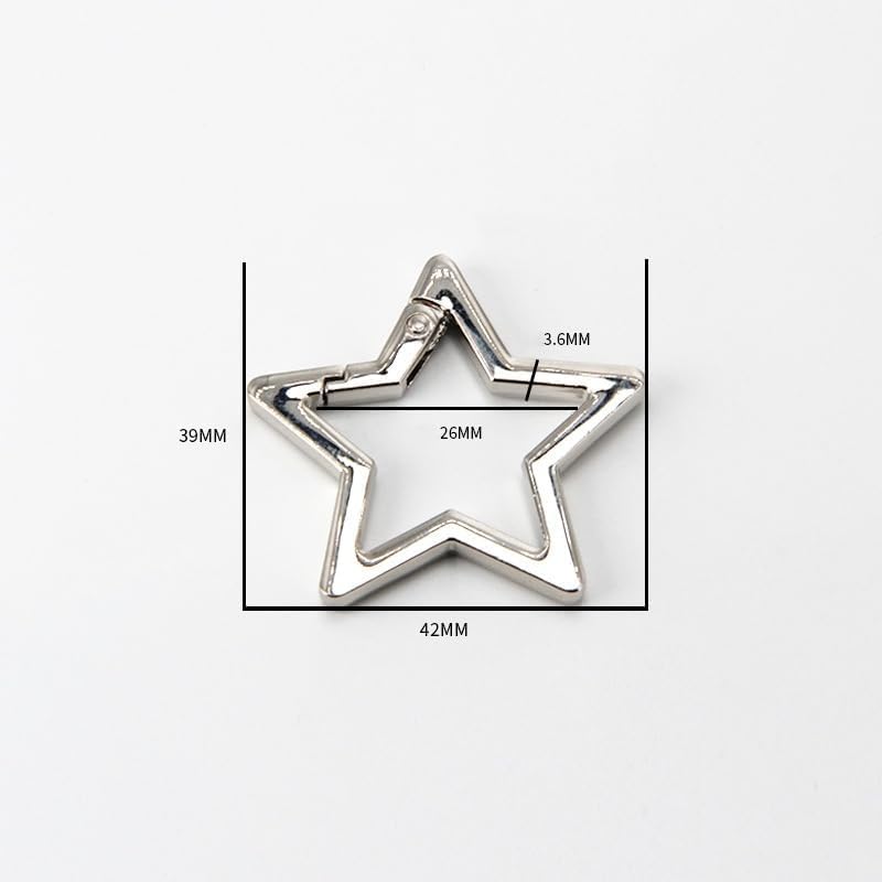 Star Shaped Stainless Steel Carabiner Clip - Gun Color