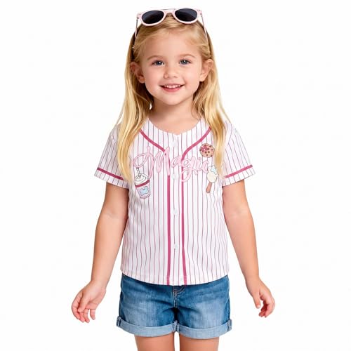 Hawaiian Baseball Jersey for Toddler Girls Summer Vacation Theme Park