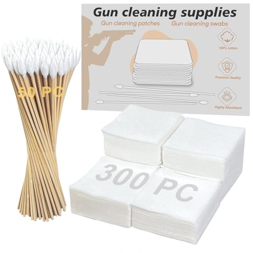 Gun Cleaning Kit: 300 Lint-Free Patches and 50 Pointed Swabs