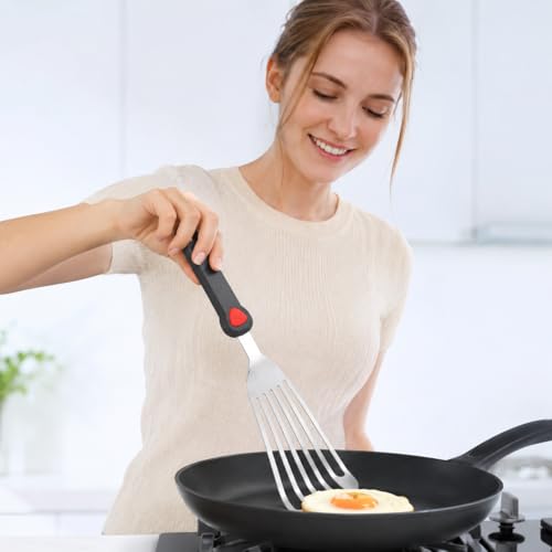 Stainless Steel Fish Spatula with Silicone Handle - Set of 2
