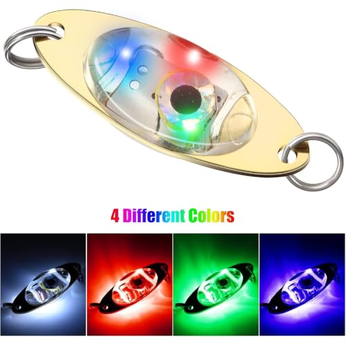Skylety 10 Pcs LED Fishing Lures Flasher Saltwater Bass Bait for Deep Sea & Boat Fishing