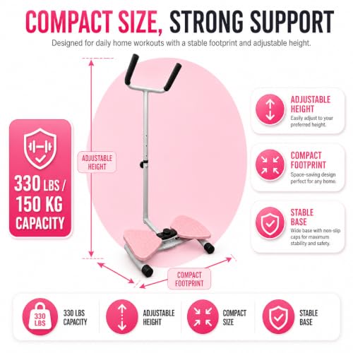 Twist Board Exercise Equipment with LCD Display & Handlebar Set