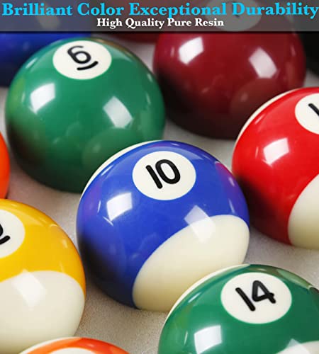Deluxe Billiard Ball Set - Complete 16 Balls, 2-1/4" Regulation Size