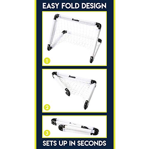 Kids Mini Soccer Goal Set - 22" Easy Fold Assembly, Includes Ball & Pump