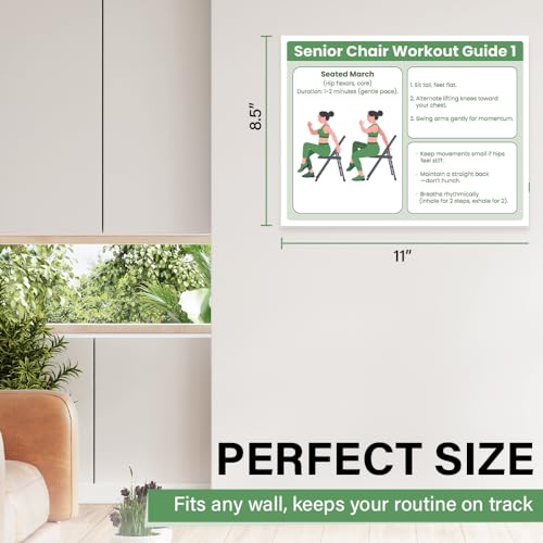 Senior Exercise Chair Workout Poster - 30-Day Gentle Stretching Chart