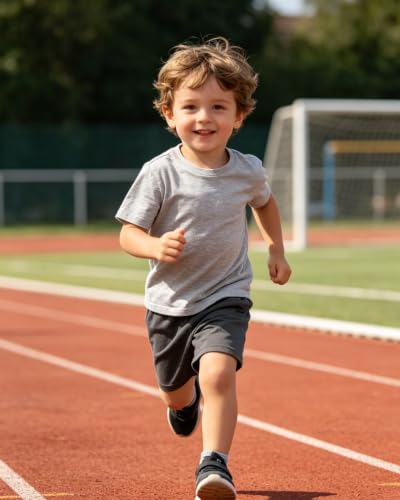 KIKINOTE Toddler Boys Athletic Shorts 3-Pack - Basketball & Soccer Style Size 2-5T, Black Gray Blue
