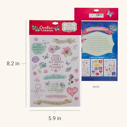 Inspirational Bible Journaling Stickers - 3 Sheets, Over 90 Faith Decals