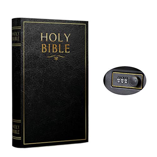 Fake Book Box - Small Safe Box with Combination Lock - Hidden Safe in Plain Sight - Diversion Safes - Secret Safes (Bible) (Large)