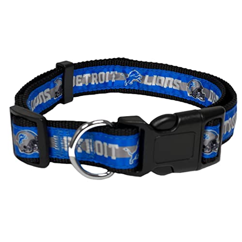NFL Detroit Lions Dog Collar - Large Adjustable Pet Collar
