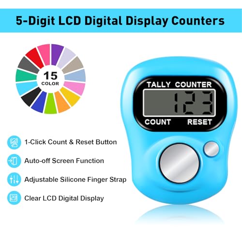 15 Pack Electronic Finger Counter Hand Tally Clickers Digital Display