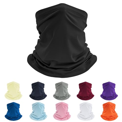 Winter Knitted Neck Gaiter for Men & Women - Black, 1 Pack Ice Silk