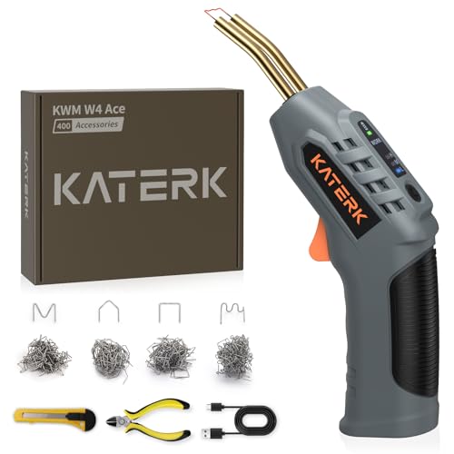Katerk Cordless Plastic Welder ? 400 Staples Included, 3-Temperature Settings, USB Rechargeable Portable Plastic Welding Kit, Perfect for DIY Projects, plastic/Bumper/Toys Repair