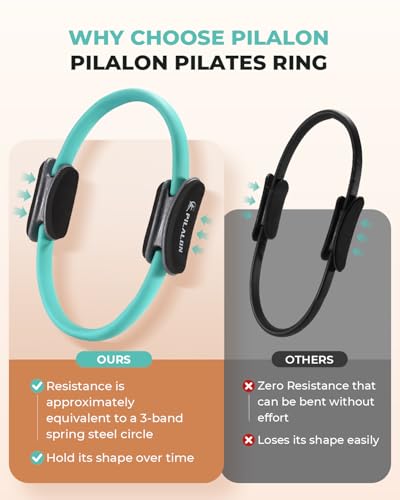 Pilates Ring Set - Studio-Grade Equipment with Dumbbells & Bands - Cyan