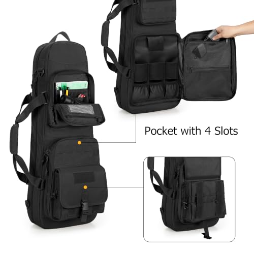 DSLEAF 28-Inch Double Short Barrel Rifle Case Black Soft Tactical Gun Bag Backpack