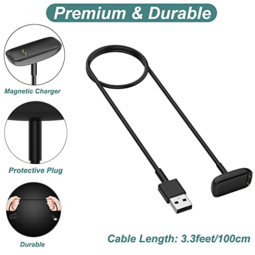 Kissmart 2-Pack USB Charging Cables for Fitbit Charge 5/6 & Luxe, 3.3ft