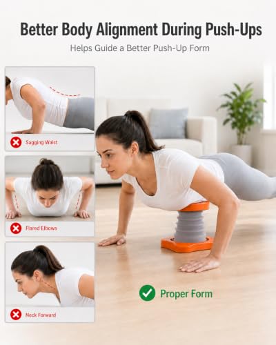 Push Up Trainer for Beginners with Support – Orange