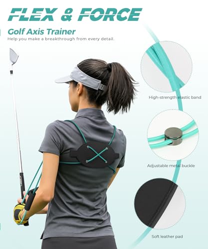 DMYTRSTDE Black Golf Swing Rotation Trainer Strap for Body Turn & Consistency