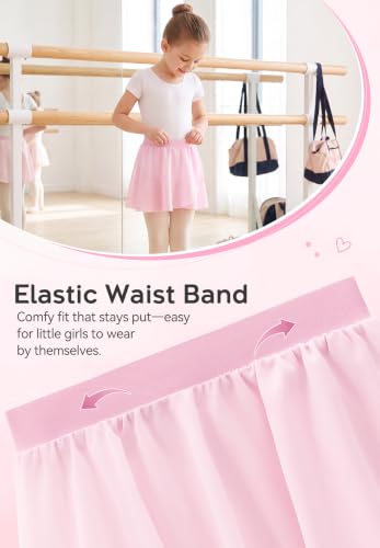 Ballet Skirt for Girls - Chiffon Wrap Dance Skirt, Black, 4-6 Years