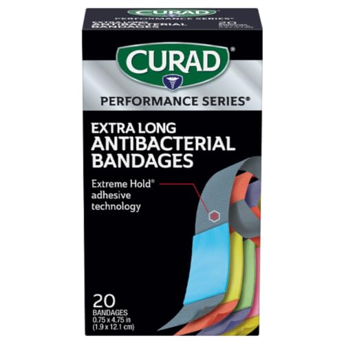 Antibacterial Fabric Bandages - Extra Long Flexible Adhesive - 20 Count
