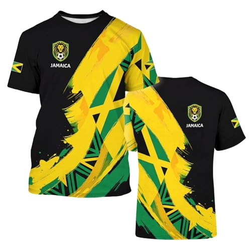 BJU Men’s & Women’s Jamaica Yellow Soccer Jersey Large National Sports Football Top