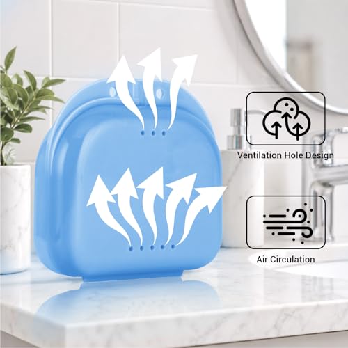 Orthodontic Retainer Case with Vent Holes - Durable Mouthguard Container