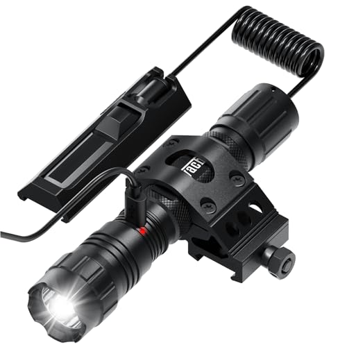 Feyachi 1500 Lumen LED Tactical Flashlight Rechargeable IPX7 Protection 4 Modes Weapon Light Picatinny Rail Flashlight Included with Pressure Switch
