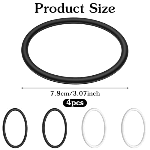 Silicone Patella Knee Straps - 4 Pack - Black and White