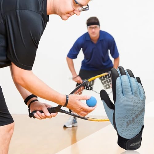 Pickleball Racquetball Gloves - Extra Grip, Quick-Dry, Blue Small Right Hand