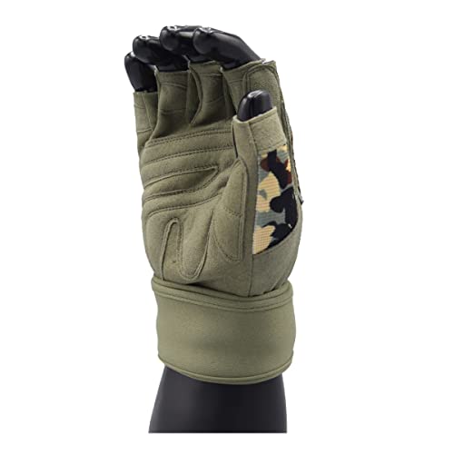 MRX Olive Green Large Weightlifting Gloves Men Wrist Support Gym Gloves