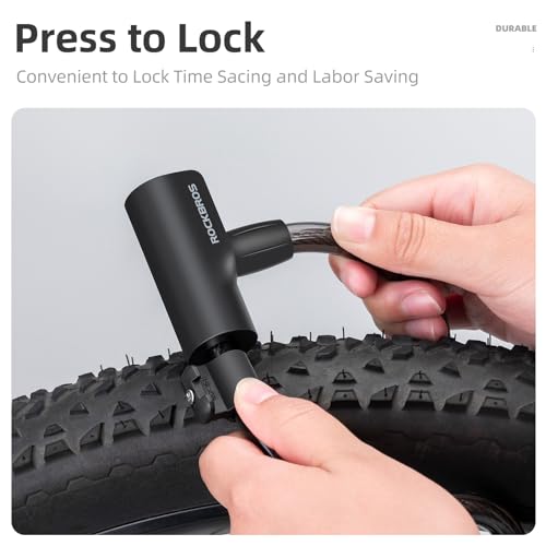 ROCKBROS Bike Cable Lock with 2 Keys, PVC-Coated Steel & Mount Bracket