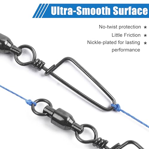 Stainless Steel Fishing Swivels with Coastlock Snaps - Size 0+0 (26lb)